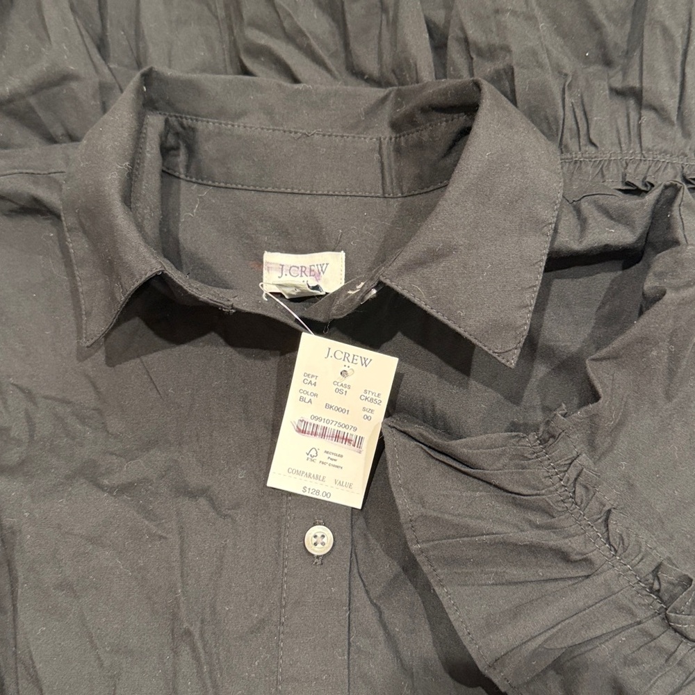J Crew Factory Ruffle-sleeve mini shirt-dress - Picture 4 of 4